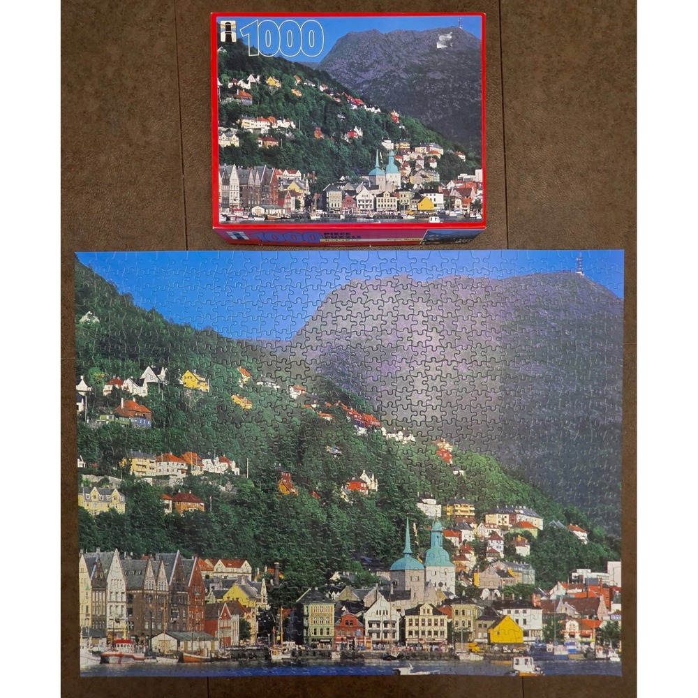 VTG Rainbow Works "Bergen, Norway" 1000 Piece Jigsaw Puzzle 21.5 x 27.5 COMPLETE